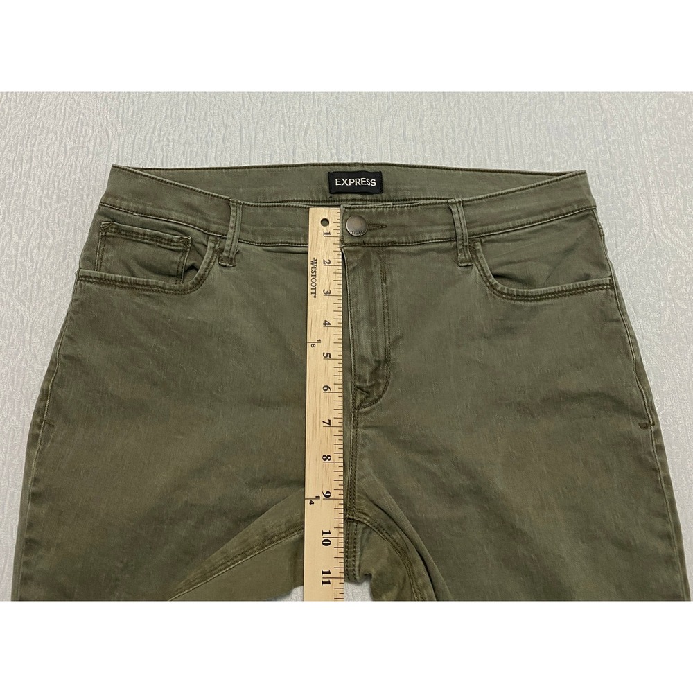 Express Legging Mid Rise Olive Green Women's Size 12 R‎ Stretch Pants - Picture 7 of 9